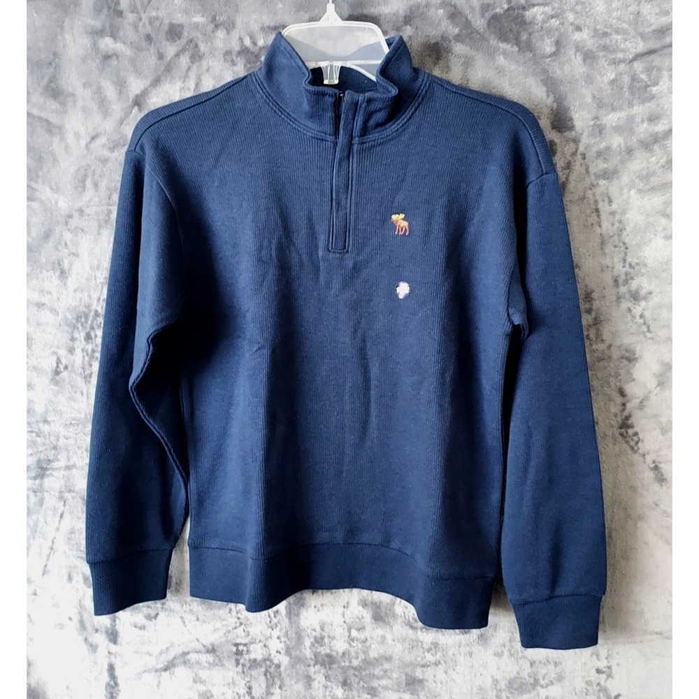 Abercrombie Kids Boys' Sz 11/ 12 Quarter Zip Mock Neck Pullover Relaxed Fit NEW!